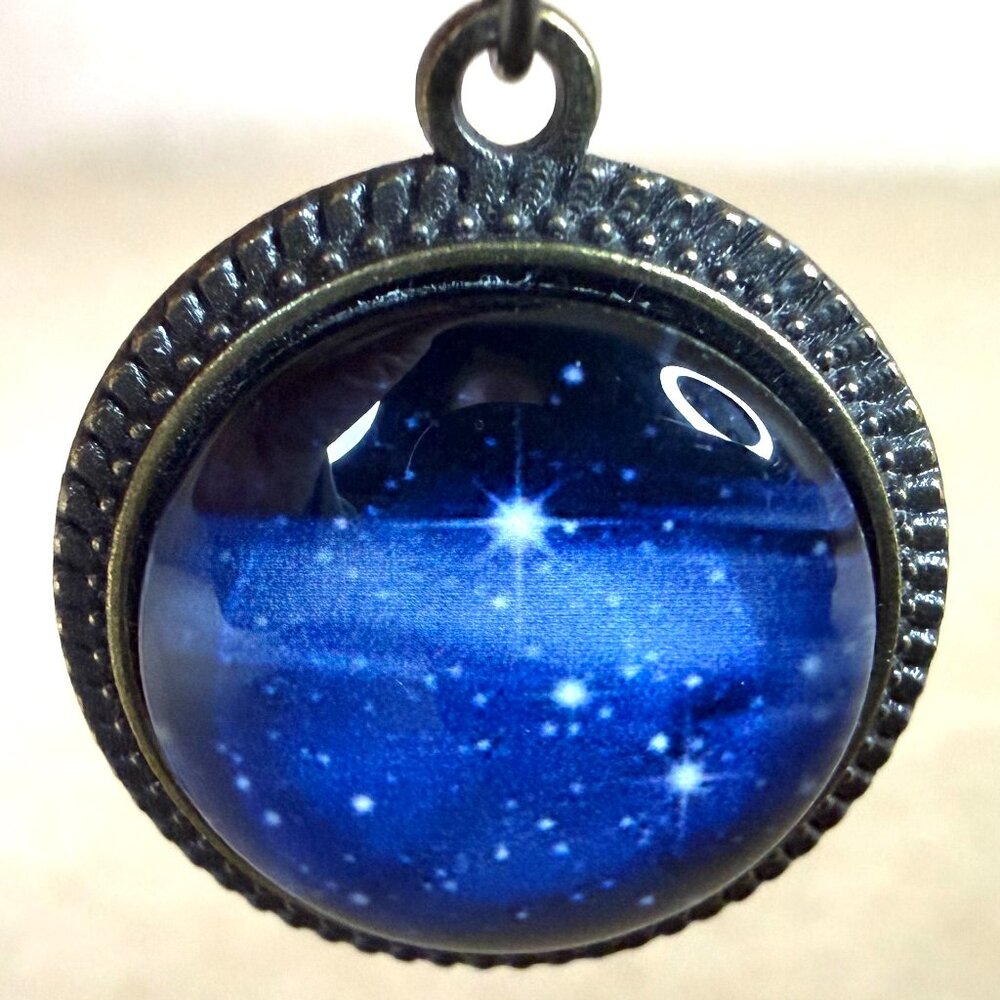 Y2K Grunge Celestial Nebula Pendant Necklace | Cosmic Core Aesthetic